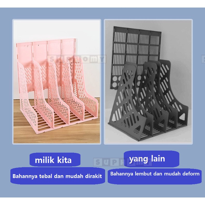 Rak Buku Rak Penyimpanan desktop organizer file organizer Box File Rak pena