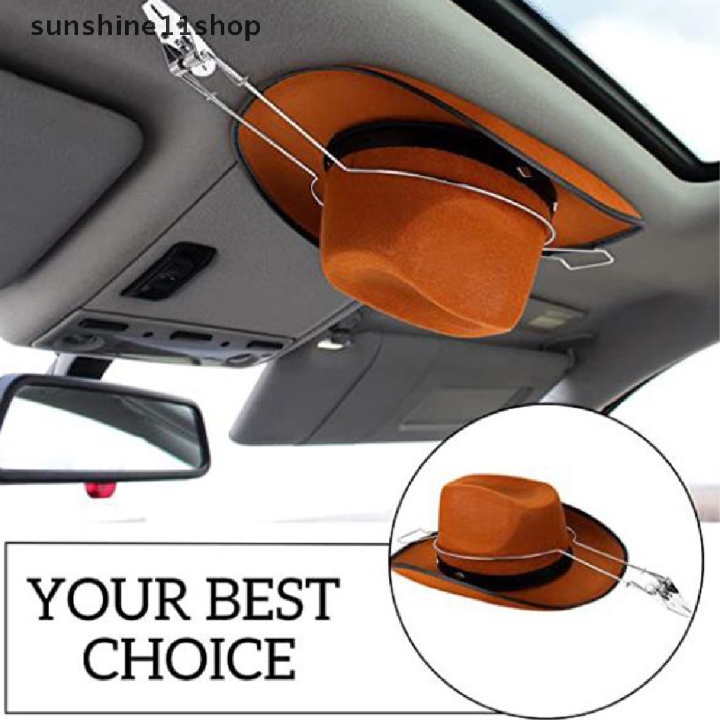 Sho 1Pc Steel Car Mounted Cowboy Hat Holder Rak Topi Penyimpanan Mobil Multifungsi N