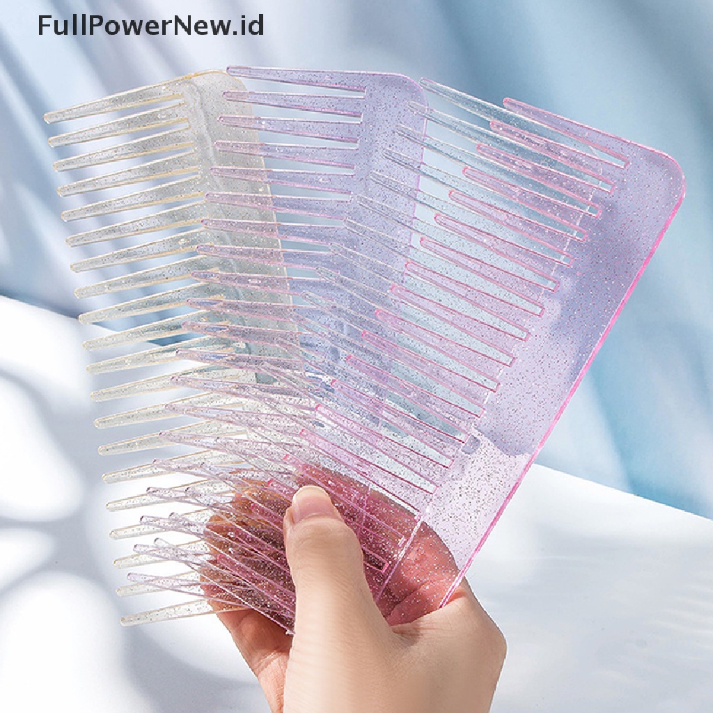 Power Color Glitter Sisir Bintang Keriting Pengering Gagang Basah Detangling Besar Wanita Styling ID