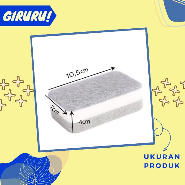 Sikat Spons Abu 2 Sisi / Sikat Kerak Cuci Piring / Scrub Anti Noda / Spons Sabun Penghilang Noda Kerak Bandel / Spons Sponge Cuci Piring Dua Sisi Busa Cuci Piring Penghilang Minyak / Double Side Spons Pencuci Piring Serbaguna , Spon Cuci 2 Sisi Warna Abu
