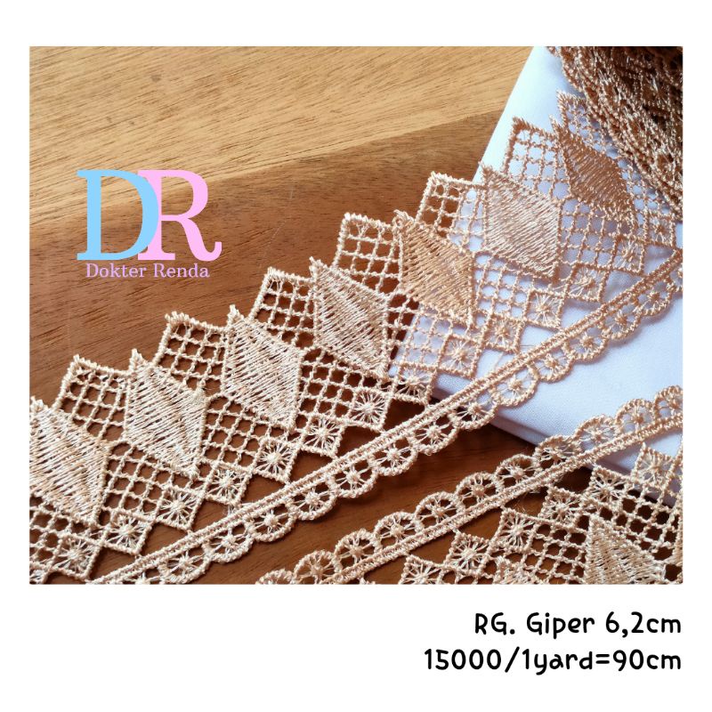 renda giper 6,2cm tembaga/coklat keemasan