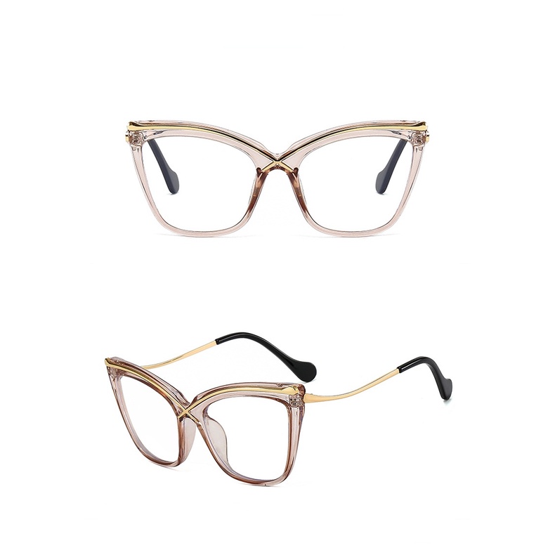 Tr90 Kacamata Cat Eye Anti Radiasi Untuk Wanita Pria Kacamata Aesthetic Lensa Yang Dapat Diganti Frame Kacamata Retro Eropa