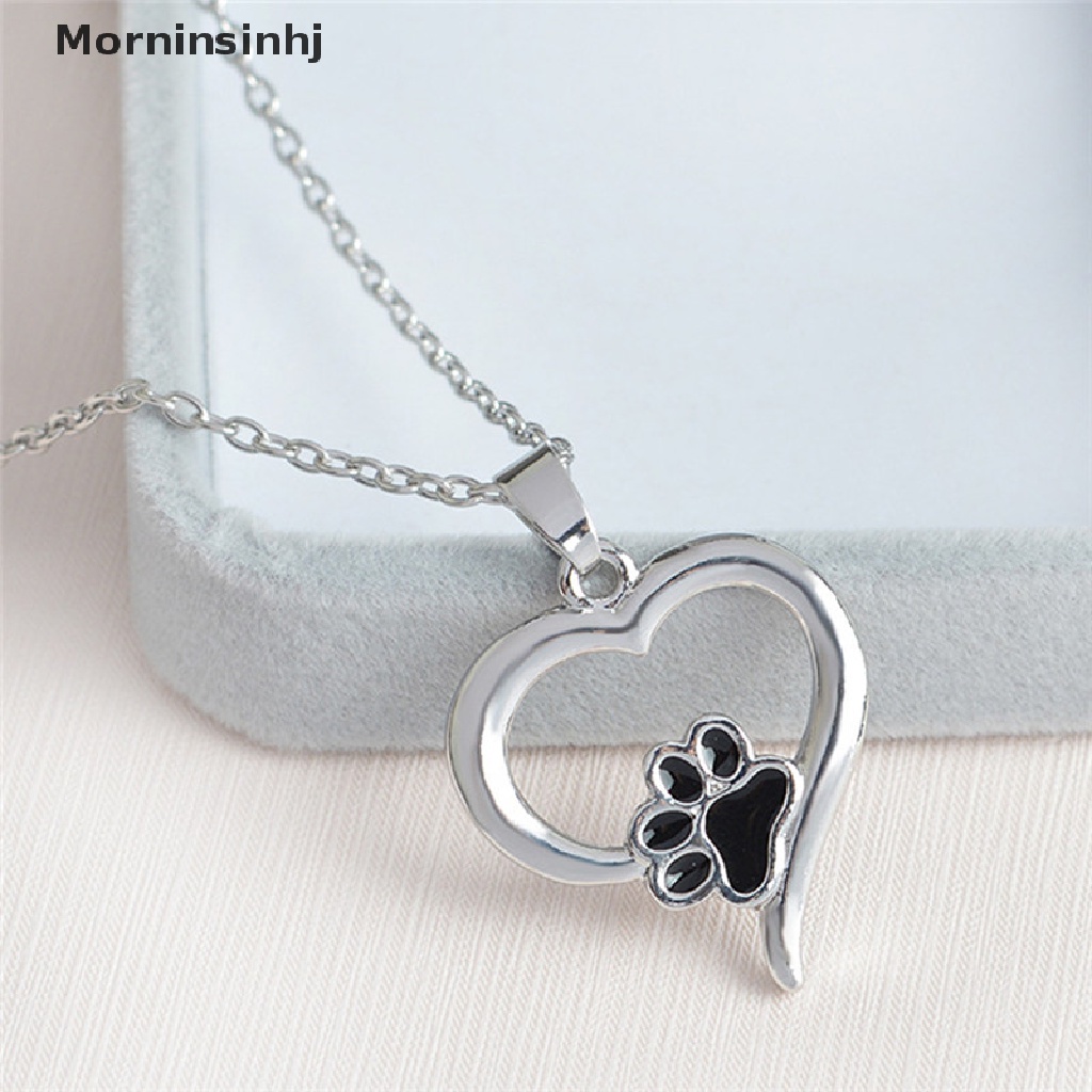 Mornin Elegan Berongga Pet Paw Print Kalung Hewan Lucu Anjing Kucing Liontin Kalung Perhiasan Hadiah id