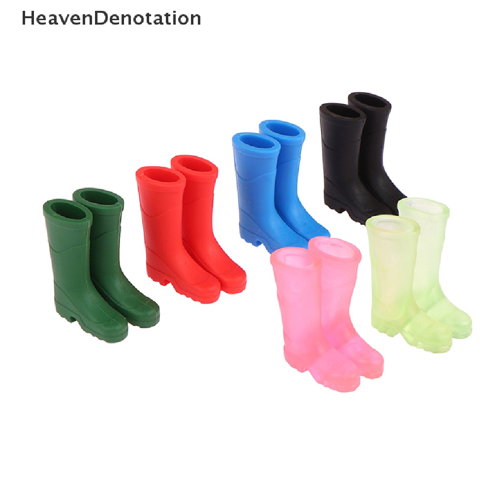 [HeavenDenotation] Skala1: 12rumah Boneka Miniatur Sepatu Boots Hujan Karet Dekorasi Boneka Aksesoris HDV