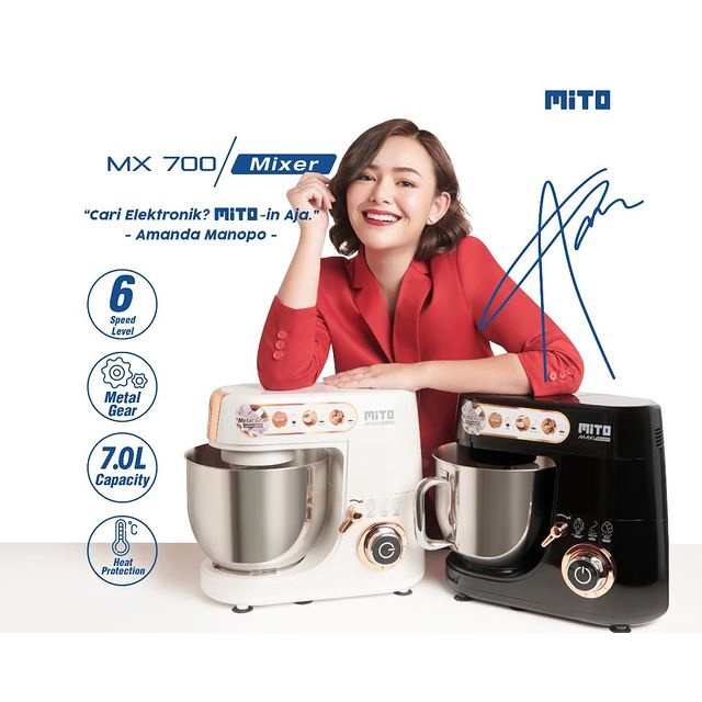 MITO STAND MIXER MAXI MX 700 KAPASITAS 7 LITER