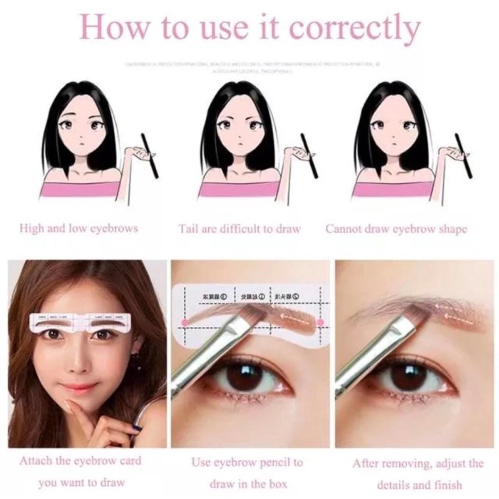 Cetakan Alis 3in1 Eyebrow Style Template Pencetak Alis Instan 3 Model 120pasang