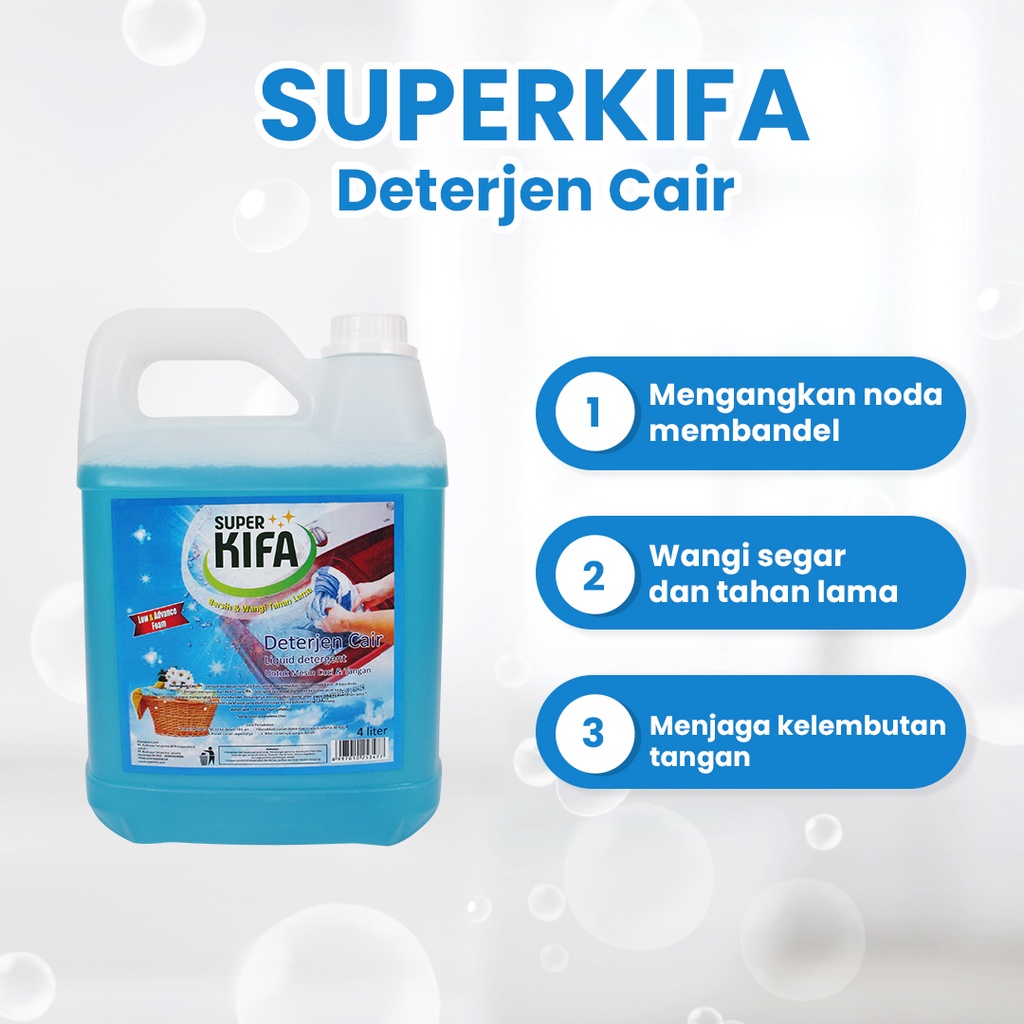 SUPER KIFA Jerigen Deterjen Cair 4L - Pembersih Pakaian Busa Melimpah