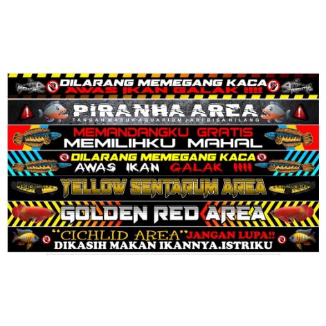 D2289) ⭐⭐⭐⭐⭐ Termurah Sticker Aquarium Stiker Penghias Aquarium Arwana Channa yellow Sentarum Piranh