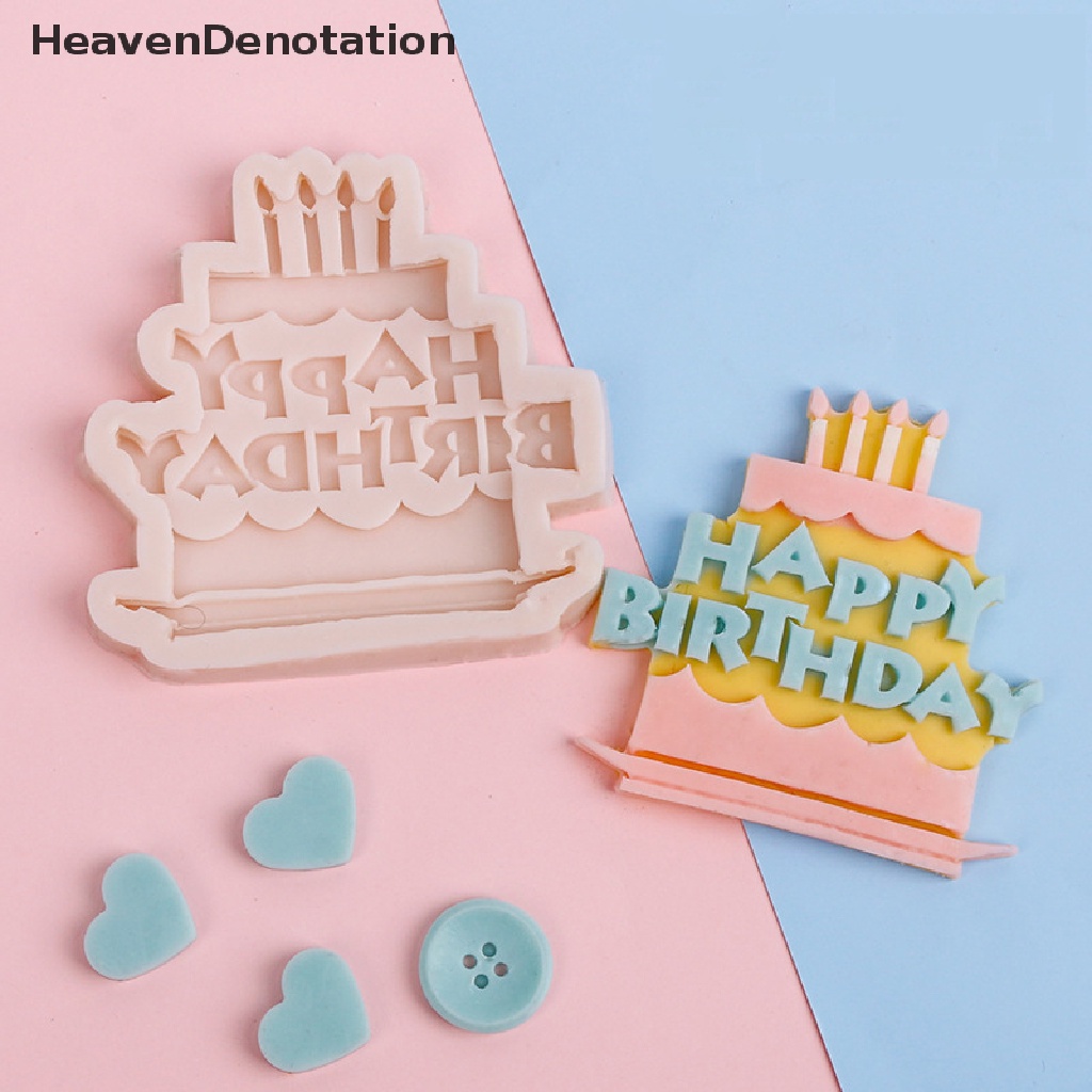 [HeavenDenotation] Silikon 3D Happy Birthday Alfabet Inggris Cetakan Coklat Kue Decorag Alat HDV