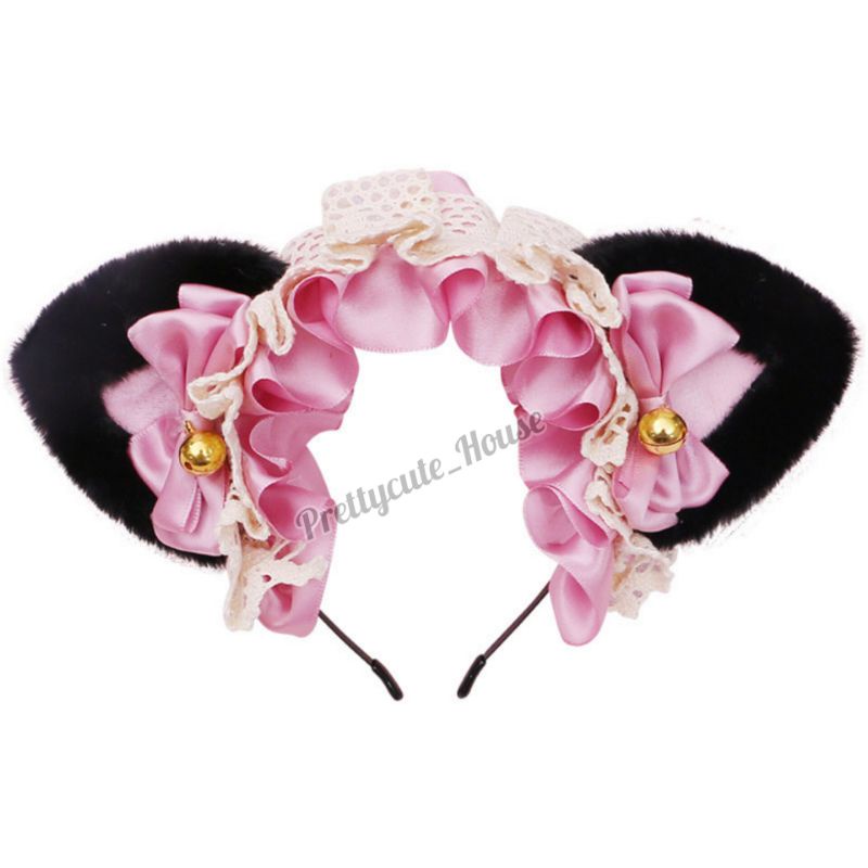 BANDO KUCING NEKOMIMI LOLITA MAID CAT EAR / bando kucing fur lolita cosplay premium quality