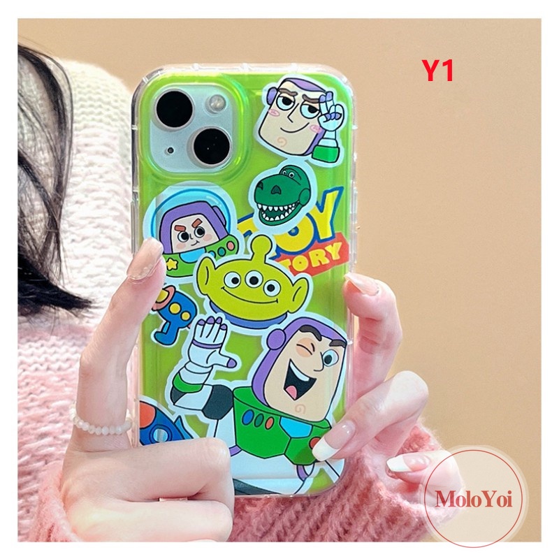 IPHONE Shockproof Airbag Case Kompatibel Untuk Iphone11 14 13 12 Pro MAX 7Plus XR 6 6S 8P Plus X XS MAX Cerita Mainan Kartun Lucu Mandi Lucu Lightyear Soft TPU Clear Phone Cover