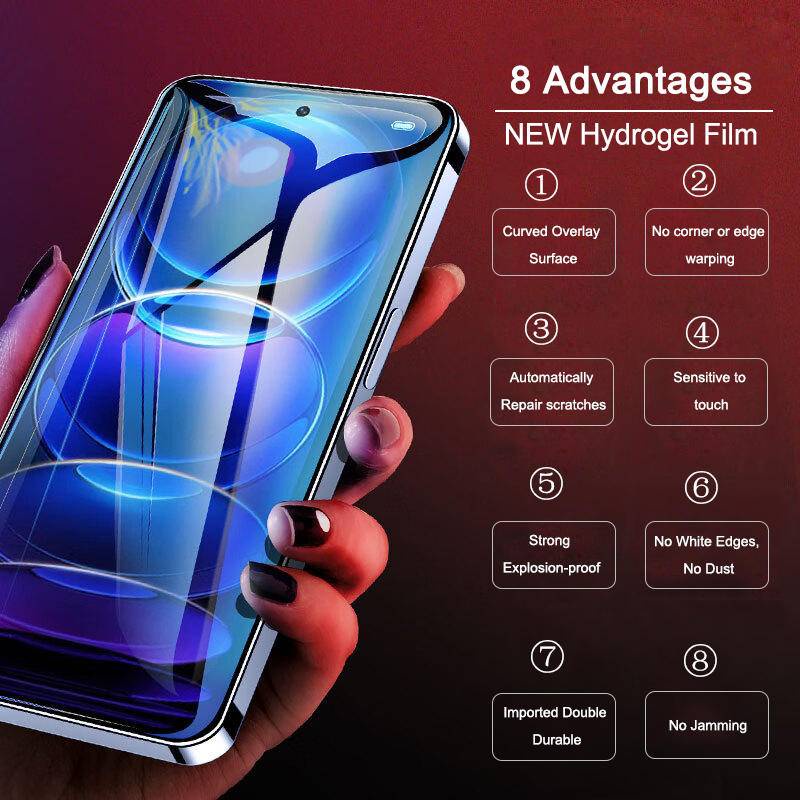5pcs Untuk Xiaomi Note8 9 9T 10 10T 11 11T 12T Pro Lite Ultra 4G 5G NE Hydrogel Film Pelindung Layar Untuk Xiaomi Hitam Shrk Mix4 5 Pro