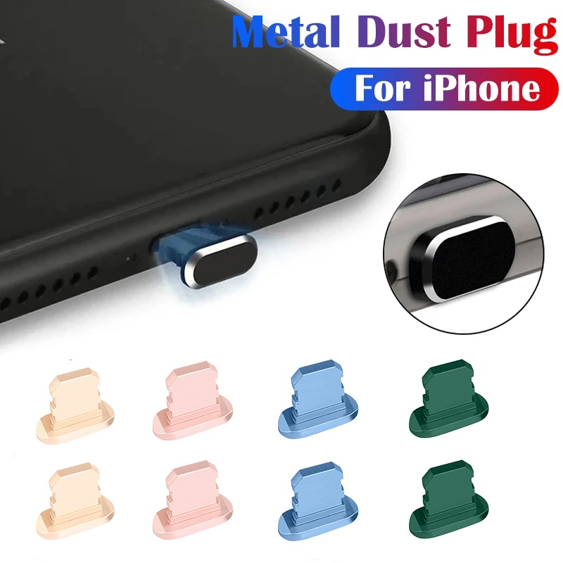 Steker Anti Debu Paduan Aluminium Portabel Kompatibel Untuk iPhone USB Charging Port Dustproof Cover
