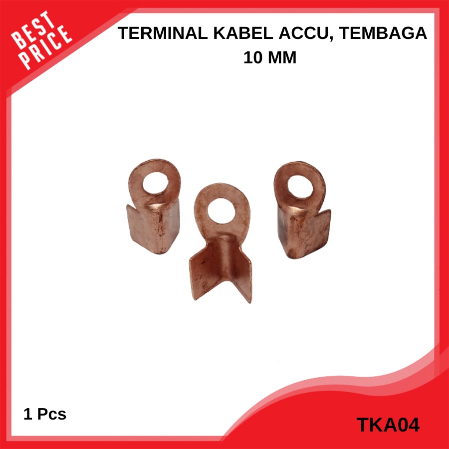 Terminal skun kabel accu Tembaga ukuran 10 mm Sekun Mata Ayam Tembaga skun kabel massa masa ring bul