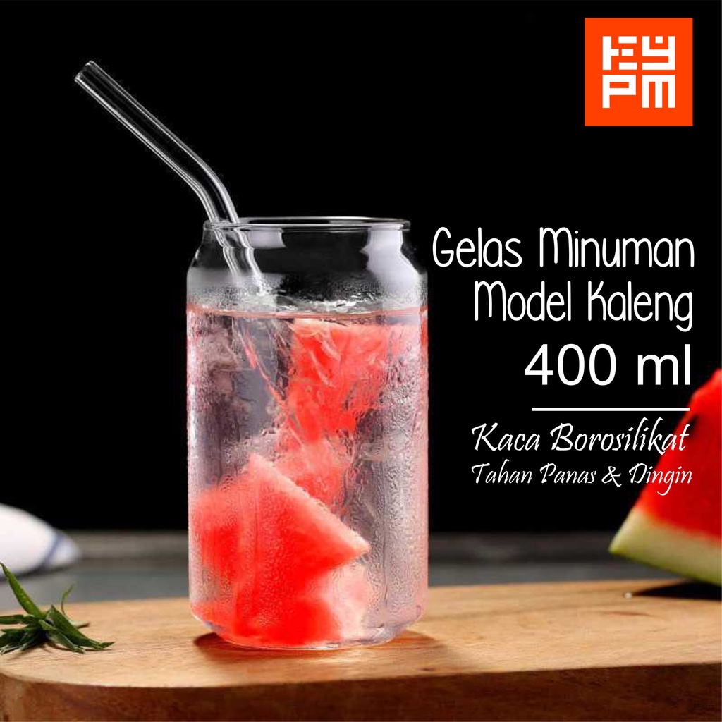 GELAS KAFE GELAS KACA BOROSILIKAT TAHAN PANAS & DINGIN MODEL KALENG UNIK