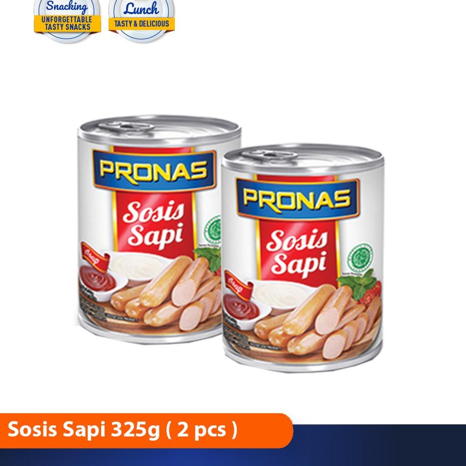 

❋ Pronas Sosis Sapi 325 g dalam kemasan kaleng EOE bundling 2 pcs ➵