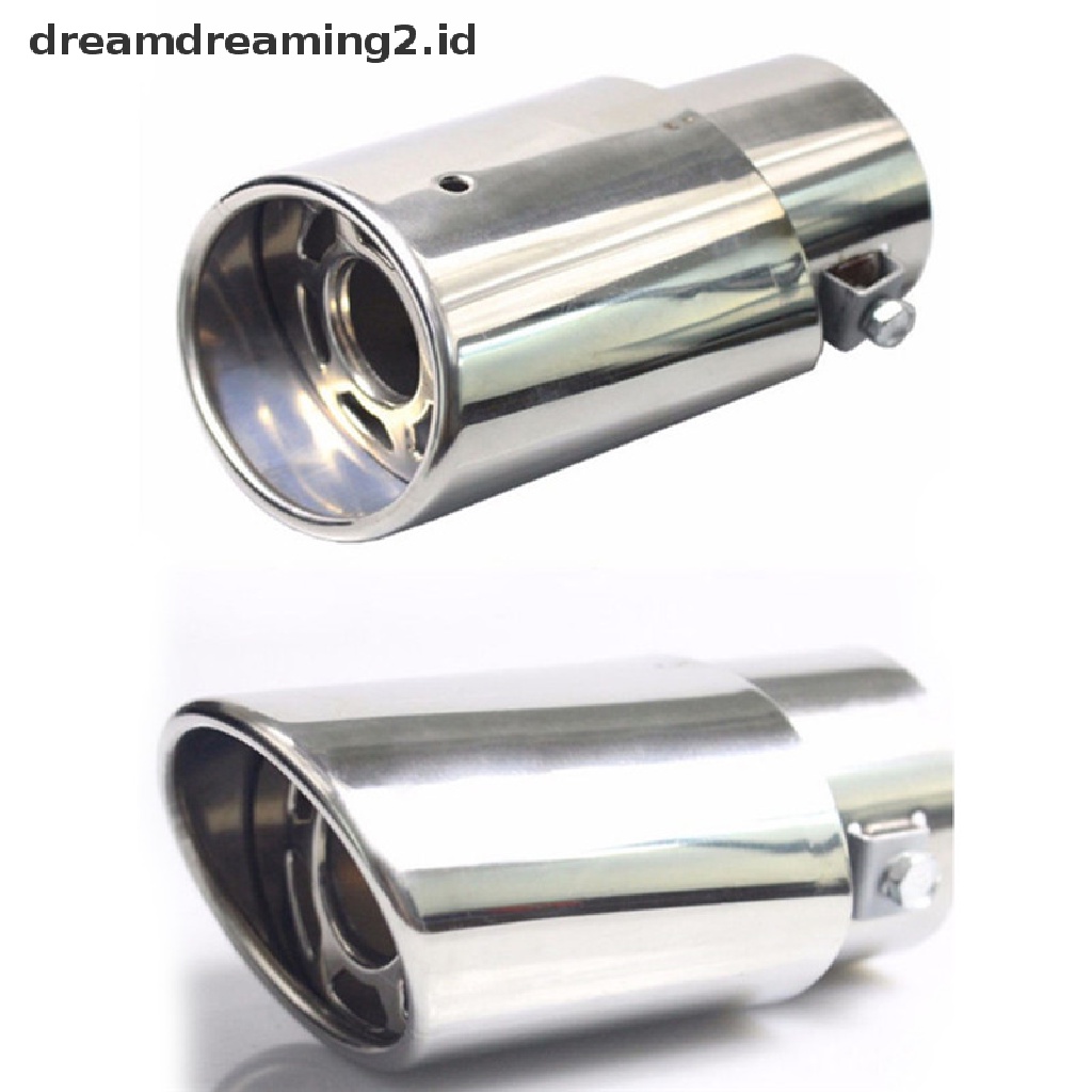 (dream) Ujung Pipa Knalpot Knalpot Bulat Belakang Mobil Chrome Stainless Steel Universal.