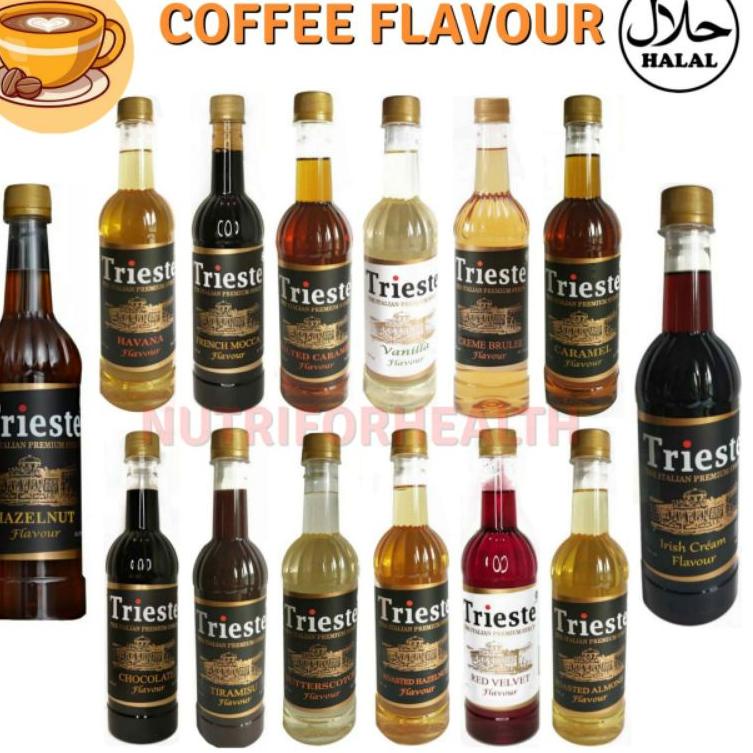 

➦ (650ml) Trieste Syrup HALAL Caramel Creme Brulee Hazelnut Almond Red Velvet Butterscoth Mocca Coklat ☪