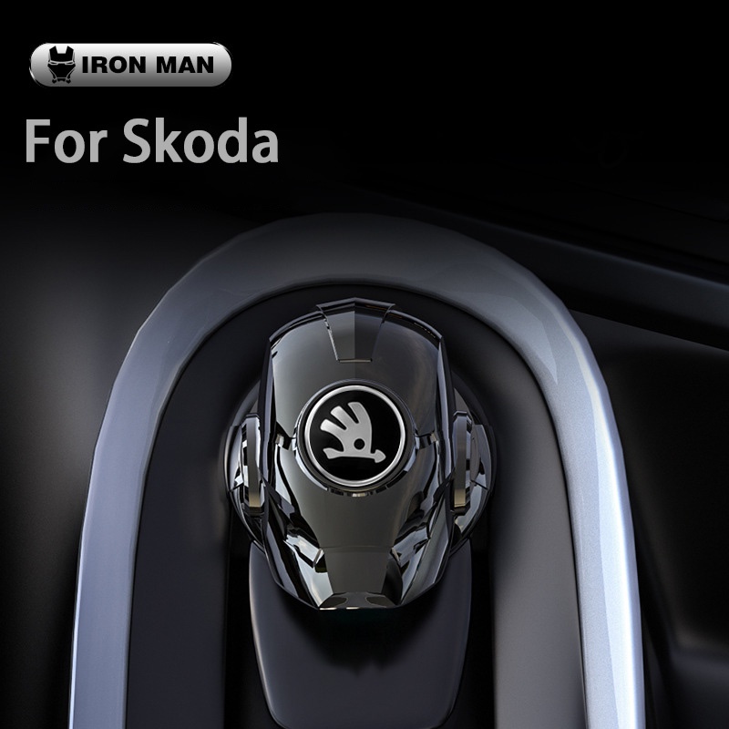 Skoda Modifikasi Mobil Satu Tombol Start Button Ignition Switch Rotating Cover Pelindung Iron Man Car Styling Untuk Yeti Octavia Fabia Rapid Superb Scala Aksesoris