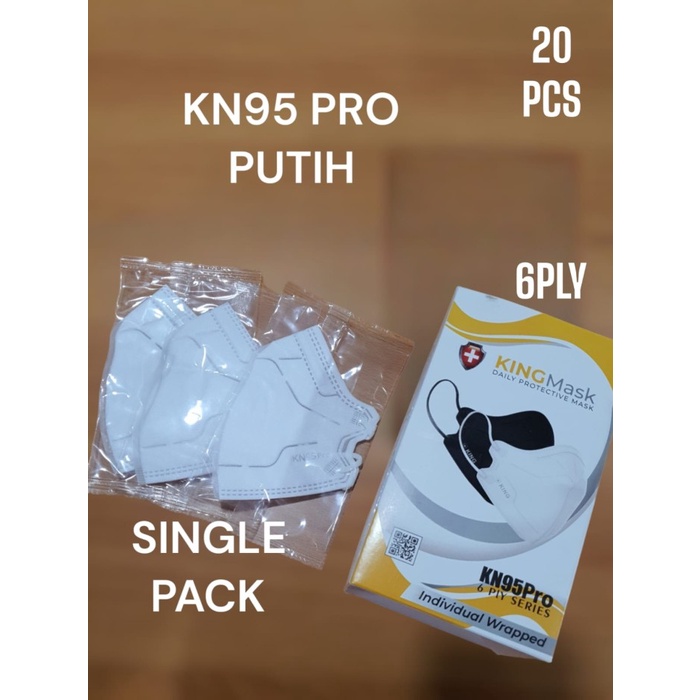 [ KINGMASK ] KN95 Pro 6Ply Isi 20 Pcs Kemenkes AKD Single Pack Higenis NF