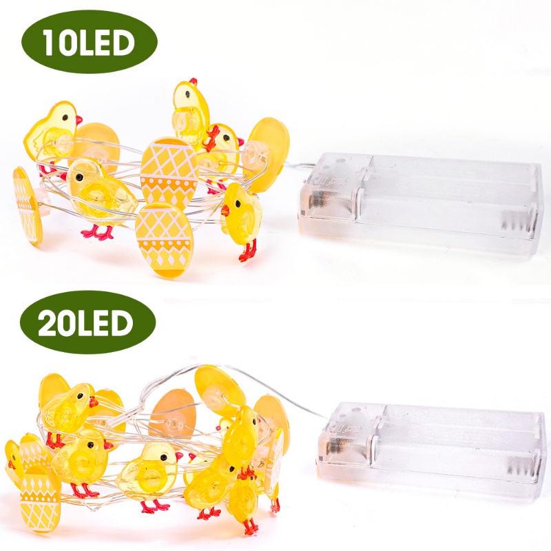 1m / 2m Battery Powered LED Chicks Shape Cartoon String Light / Bendable Copper Wire Fairy Tale Lamp / DIY Easter Party Decorative Ambient Lights