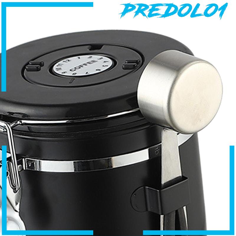 [Predolo1] Wadah Biji Kopi Vacuum Storage Dengan Sendok Bahan Baja Untuk Teh