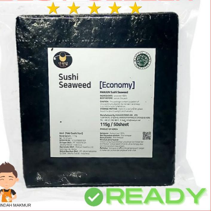 

➻ Manjun Yaki Nori Sushi Seaweed 125 gr 100% Korea Rumput Laut 50 Sheet HALAL ☆