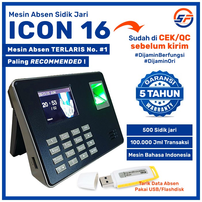 

[[JNT COD]] MESIN ABSEN ICON 16 Mesin Absensi Sidik Jari seperti ZKTECO LX50 - ICON 16