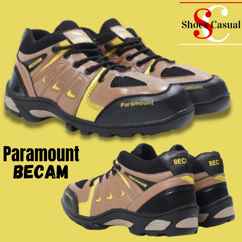 Safety Boots Casual Becam Paramount Sepatu Safety Gunung Ujung Besi Sepergelangan Kaki Terbaru