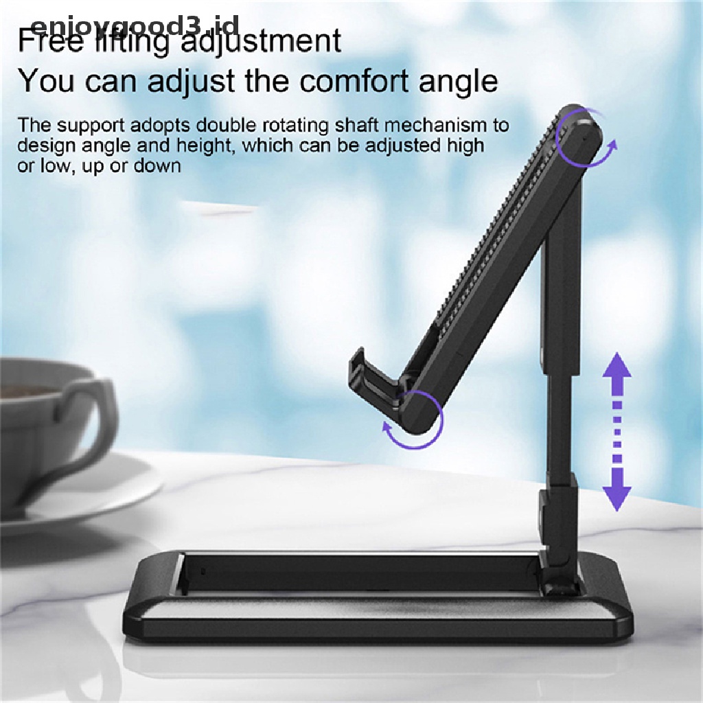 【 Rready Stock 】 Portable Tablet Mobile Phone Desktop Holder Adjustable Desk Smartphone Stand （ ID ）