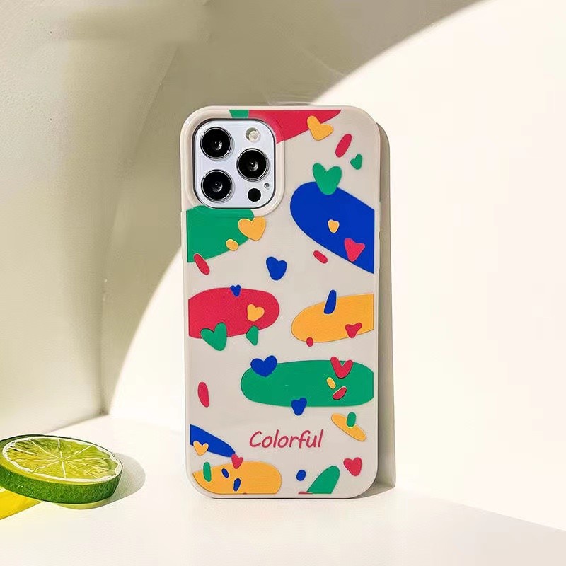 IPHONE Ins Pola Cat Minyak Cocok Untuk Iphone14 14pro 14plus 13 13mini 13pro 13prm iPhone12 7Plus 8Plus Xr XS 13 12mini Pro Max Empat Sudut Casing Ponsel Tahan Guncangan