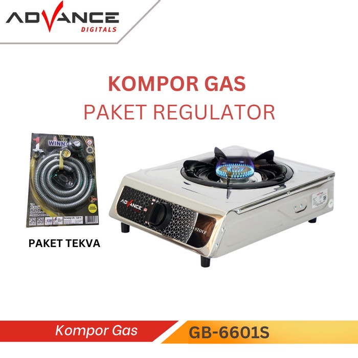 Advance Kompor Gas 1 Tungku GB-6601S Stainless Steel