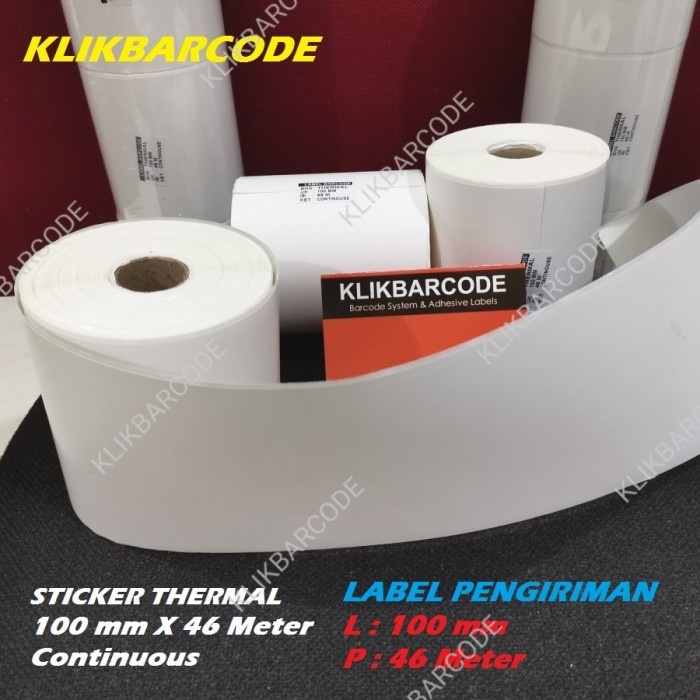 

label barcode direct thermal 10 cm x 46 meter, non gap / continuous