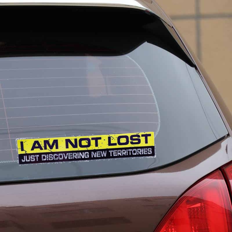 Goresan Penutup Stiker Aksesoris Mobil I AM NOT LOST Reflektif Peringatan Stiker Tahan Air Vinyl Perekat Diri Stiker Universal 15 cm * 3 cm Tanda Kepribadian Mobil Styling Decal