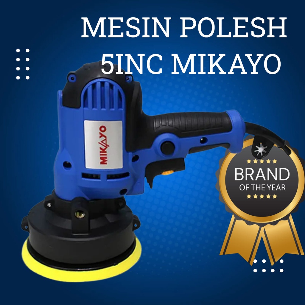 Polisher Machine / Mesin Polisher Mesin Poles Mobil / Mesin Polisher 5&quot; dengan 6 speed (Bonus Foam Pad) MIKAYO