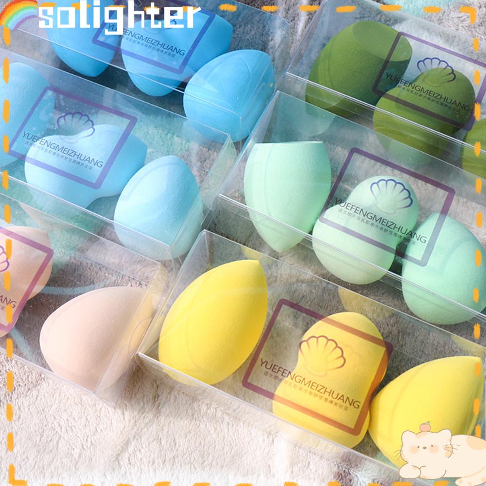 Solighter 3PCS Blender Spons Makeup Alat Kosmetik Waterdrop Dry &amp; Wet Use Foundation Powder Puff