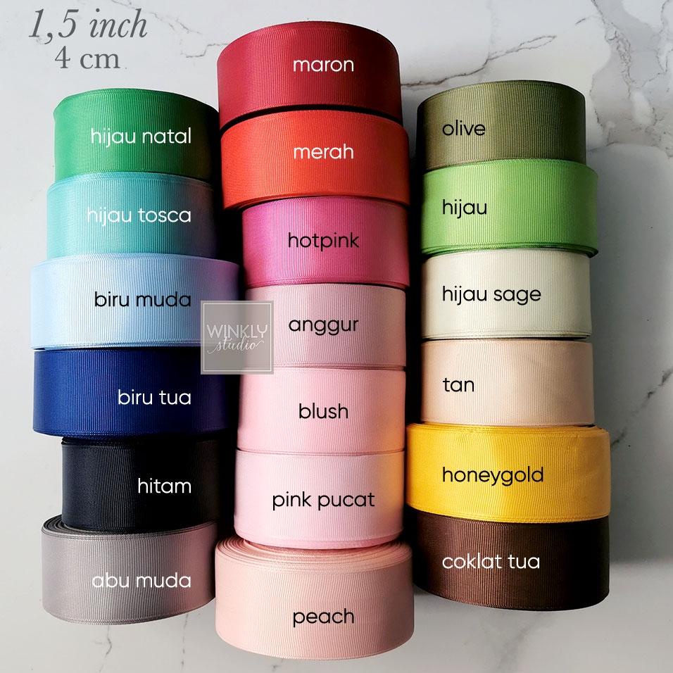 

I94 Pita Grosgrain 4 cm / Pita Lebar 4cm / Pita Kado / Pita Hias Gros Grain TELAH HADIR ➘