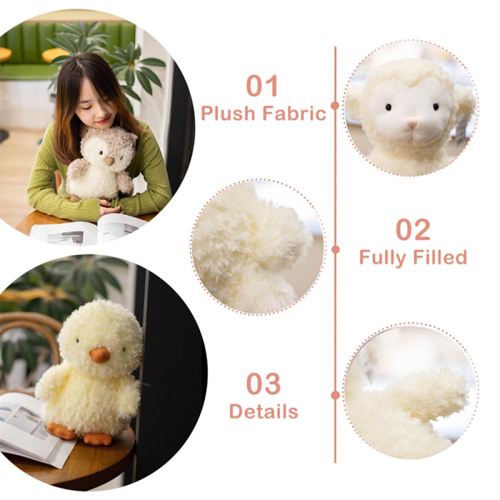 Timekey Lucu Berbulu Mainan Mewah Boneka Kartun Hewan Bayi Menghibur Mainan Bunny Chick Domba Burung Hantu Beruang Rubah Boneka Dekorasi Rumah Untuk Anak Kids B7V9