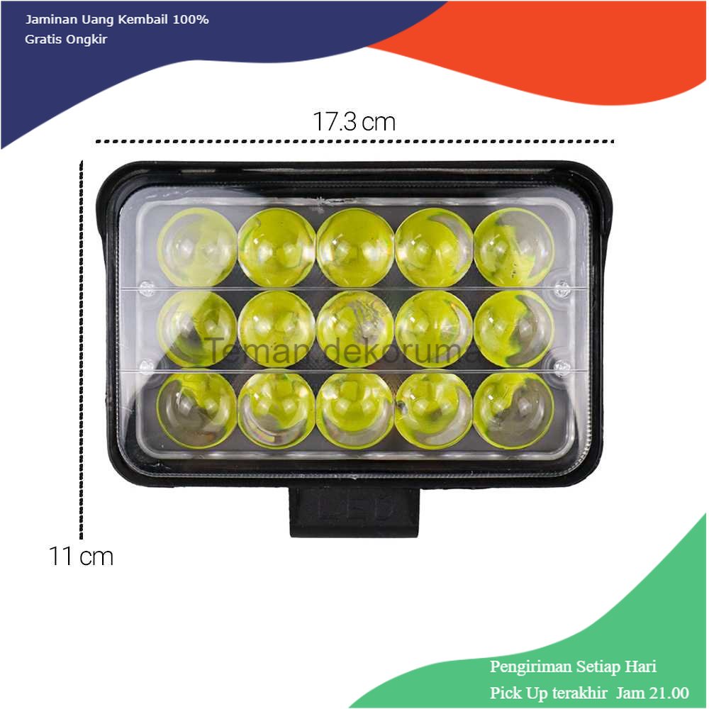 TD - LMP Xianyi Lampu Sorot Tembak Flood Spotlight IP67 Cool White 15 LED 45W - SDL1846