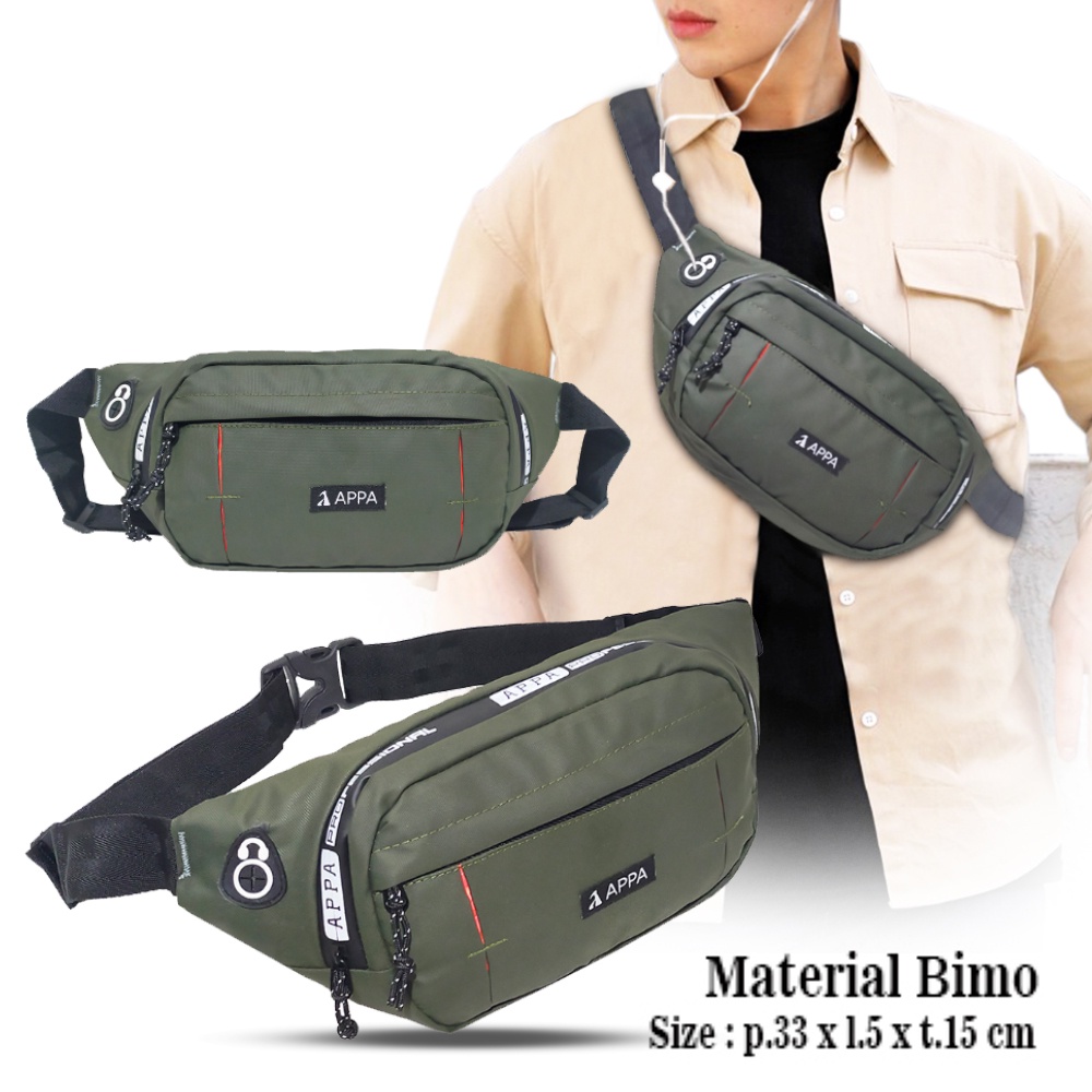 TERBARU !!! Waistbag // Chestbag // slempang //Tas pinggang Original bahan Bimo waterproof LITE7005