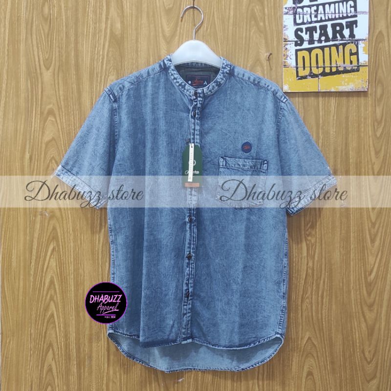 KEMEJA KOKO PRIA LENGAN PENDEK  DAN PANJANG JF SPESIAL DENIM NEW BEST MODEL ORIGINAL TERBARU AGERA