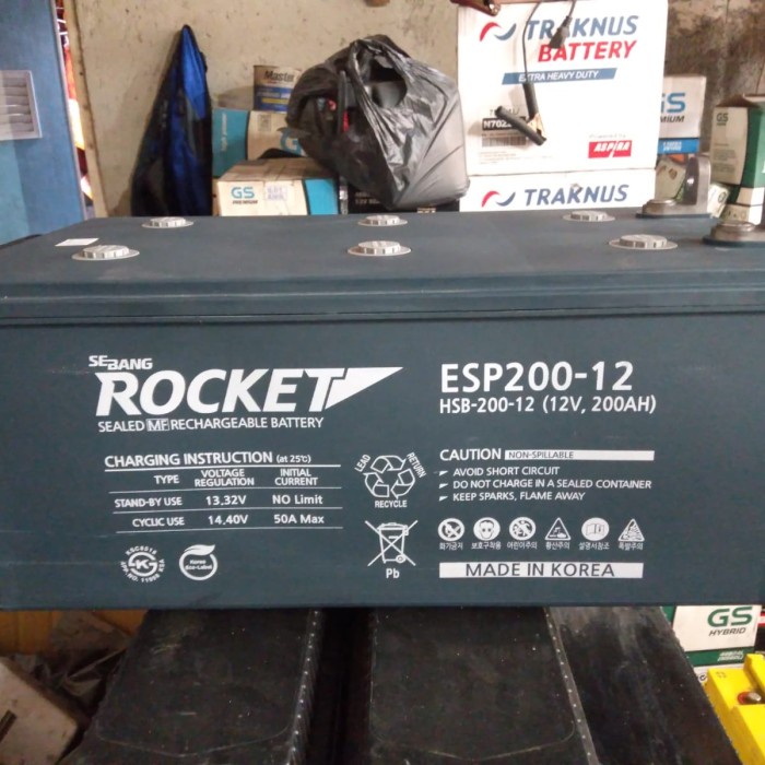 Battery rocket vrla gel 12v 200ah korea