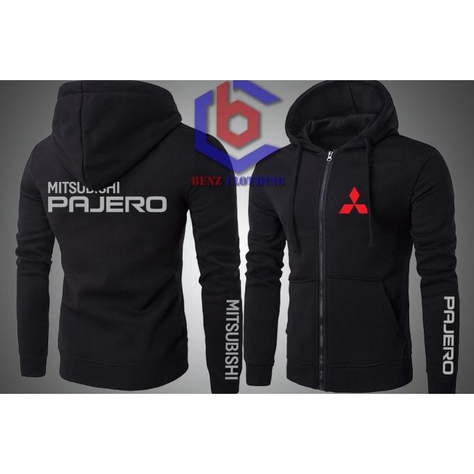 Jaket Hoodie Sweater Pajero Outerwear Pria Wanita Zipper Resleting Depan Polos Sablon Polyflek Korea