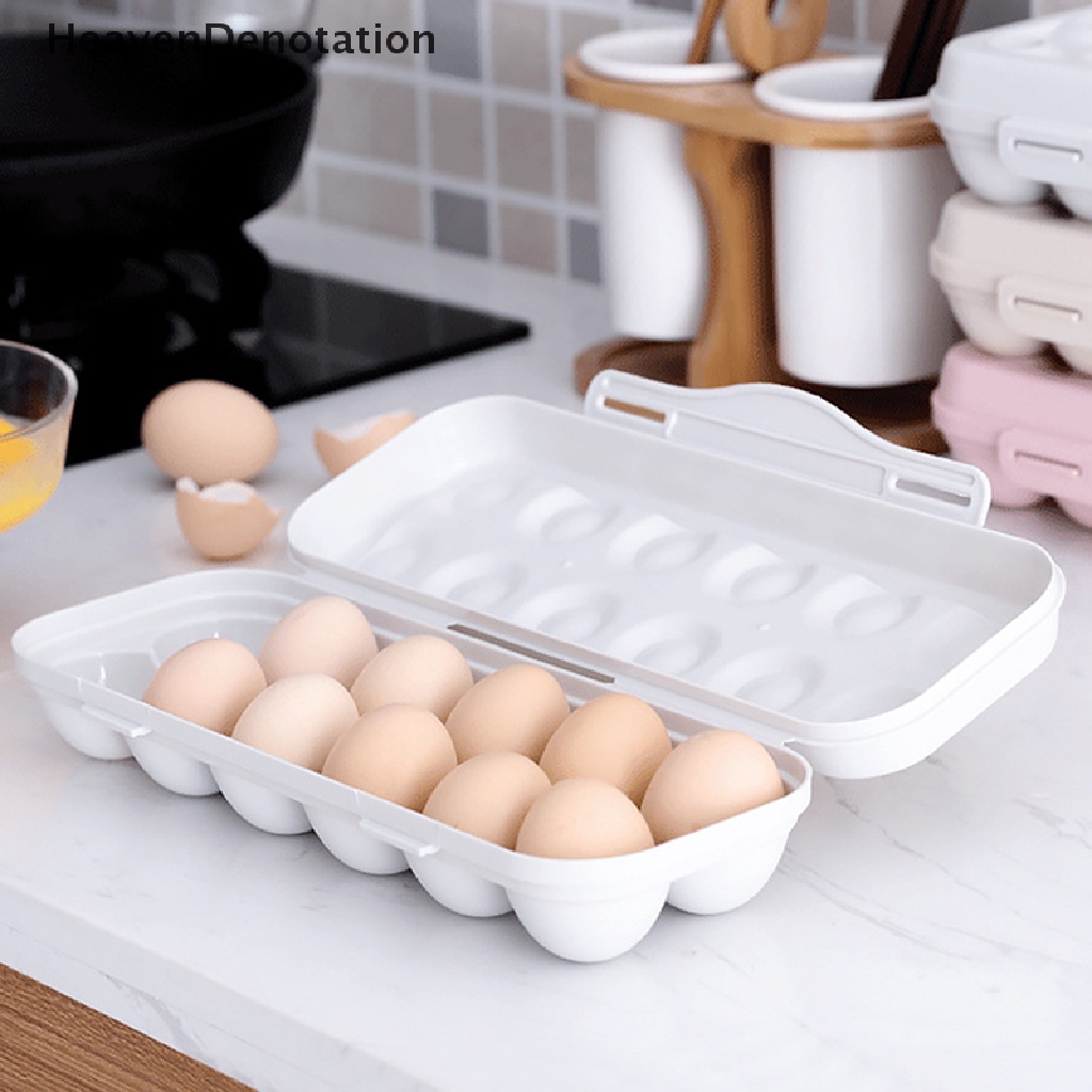 [HeavenDenotation] 12kisi Kotak Telur Portable Tempat Telur Plastik Shockproof Egg Storage Box HDV