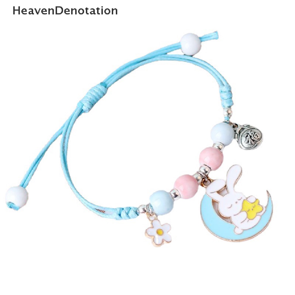 [HeavenDenotation] Kepribadian Gadis Manis Lucu Kartun Kelinci Kucing Liontin Gelang Fashion Mahasiswa Tenun Tangan Perhiasan Aksesoris Perempuan HDV
