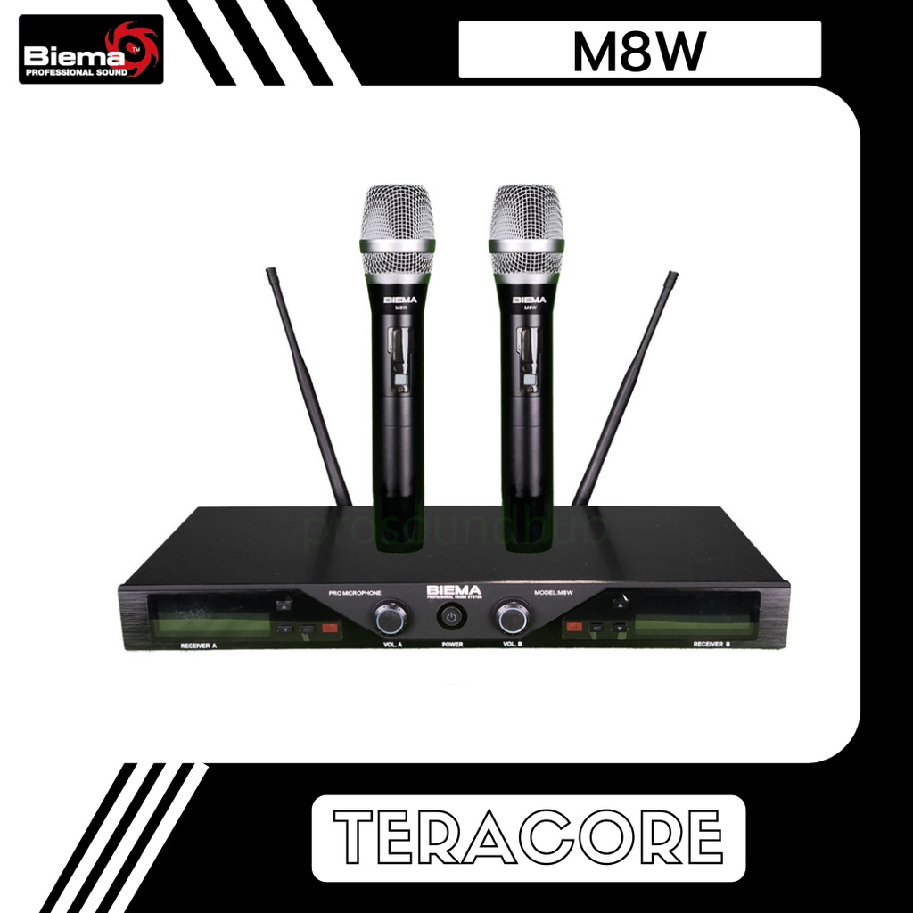 Biema M8W M8 Mic Wireless Microphone UHF Nirkabel Handheld Pegang Genggam
