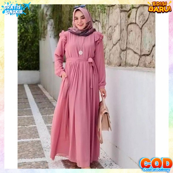 Gamis Jumbo Wanita Remaja Dewasa Import Kekinian Baju Gamis Terbaru2022 Bsju Games Lebaran Terbaru 2