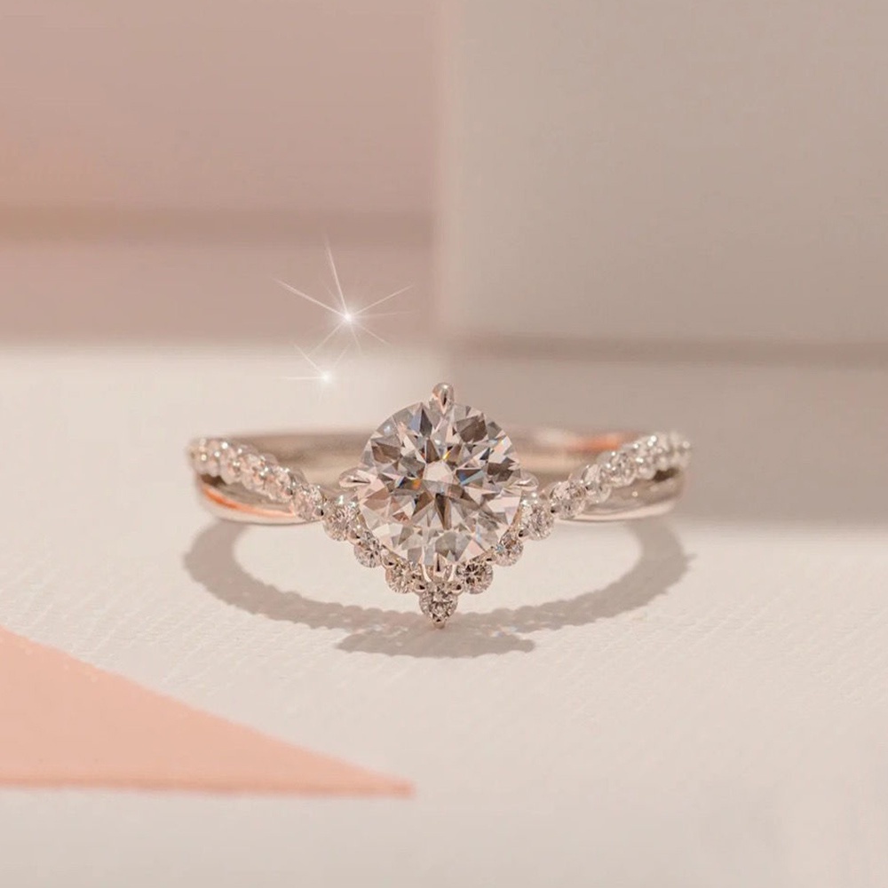 Elegan Korea Mahkota Zirkon Berlian Imitasi S925 Perak Baja Titanium Pernikahan Pertunangan Rings Untuk Wanita Fashion Perhiasan Adjustable Size