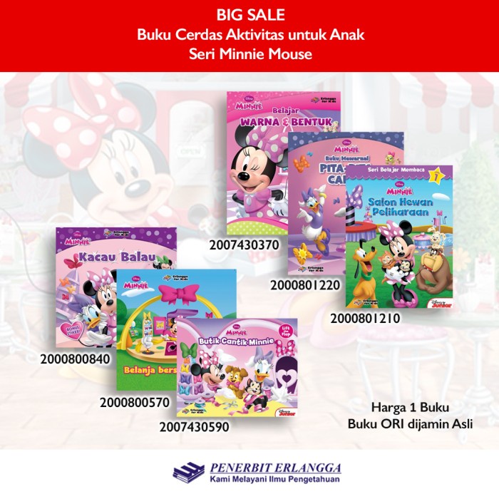 

Big Sale Buku Aktivitas Edukatif Dan Cerita Anak Minnie Mouse Erlangga