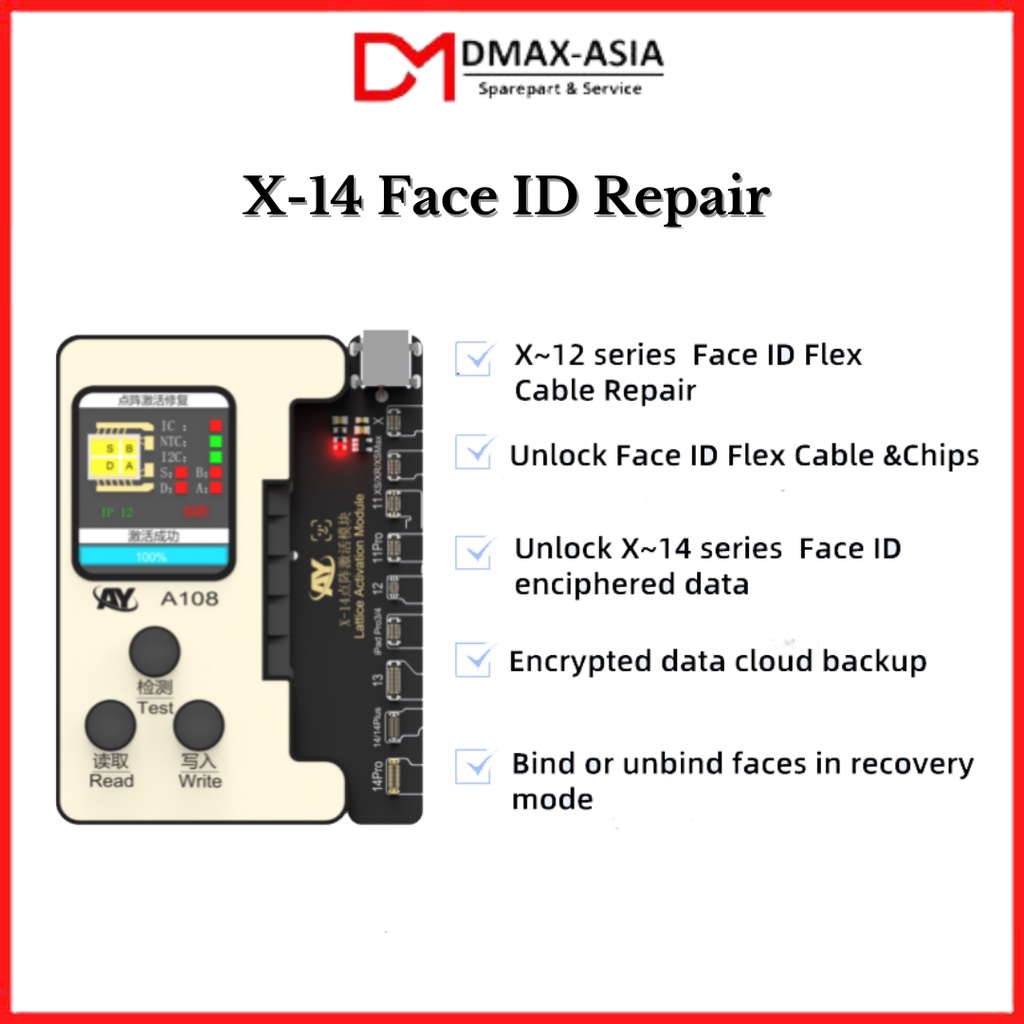 AY A108  FLEXIBLE FACE  ID X XR XS XSMAX 11 12 13 PRO PROMAX